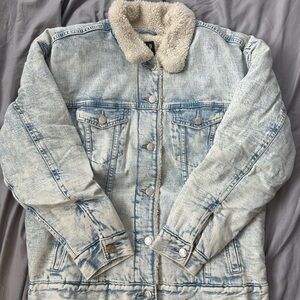 Oversized Sherpa-Lined Icon Denim Jacket